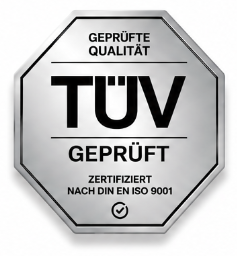TÜV geprüft, zertifiziert nach DIN EN ISO 9001, exklusiver Partner der EKD Solar