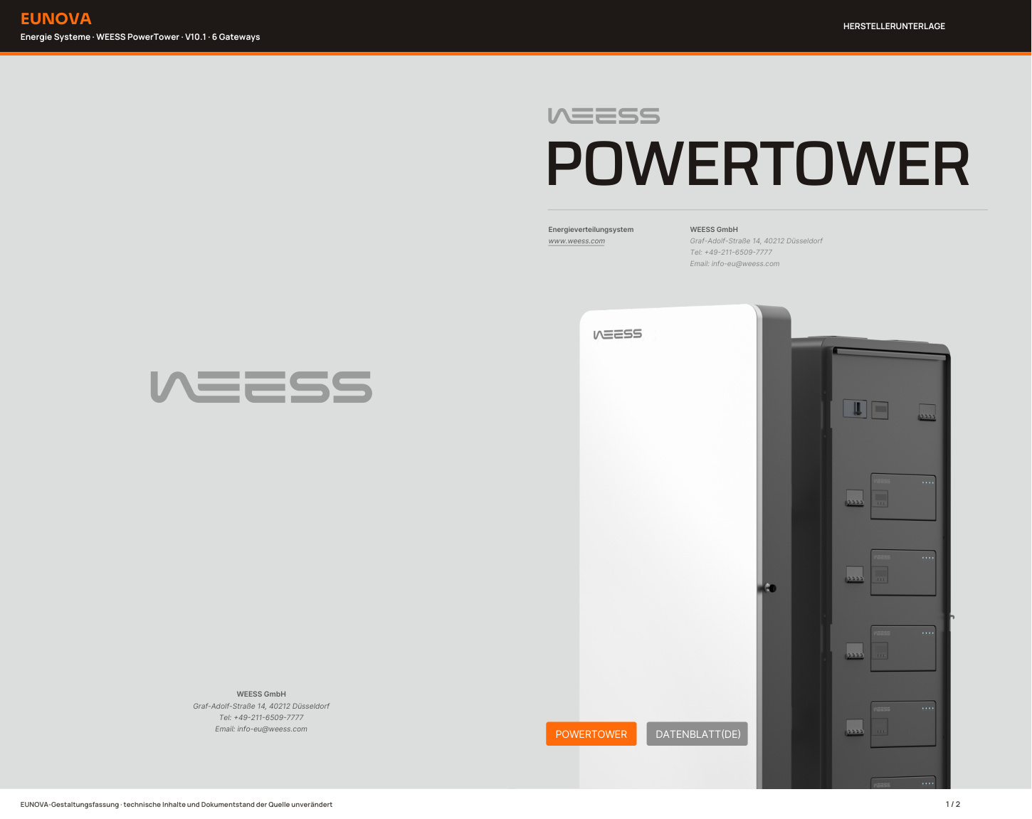 WEESS PowerTower V10.1 im EUNOVA-Stil